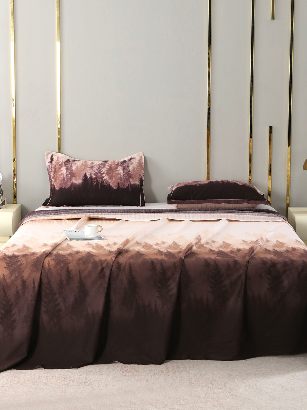 Nexus Brown & Beige Ombre bedsheet, front view