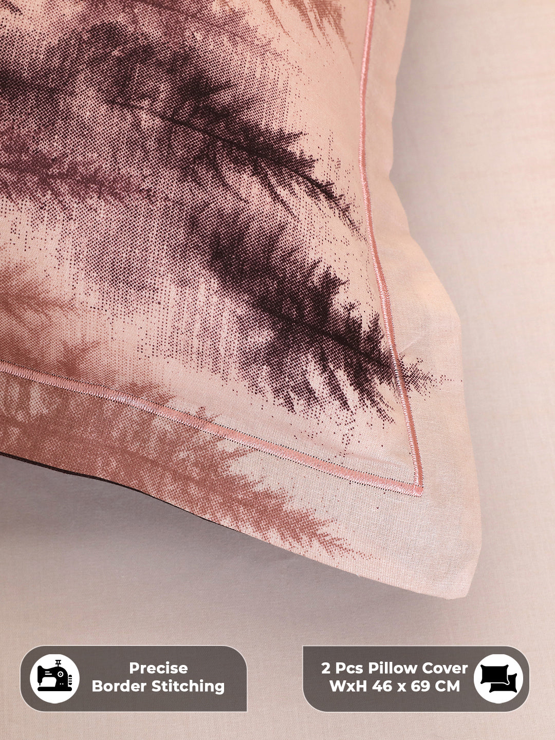 Precise border stitching on pillow covers
