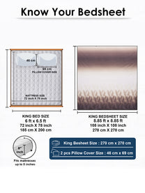 Size guide: 108 x 108 in king bedsheet and 18 x 27 in pillow covers