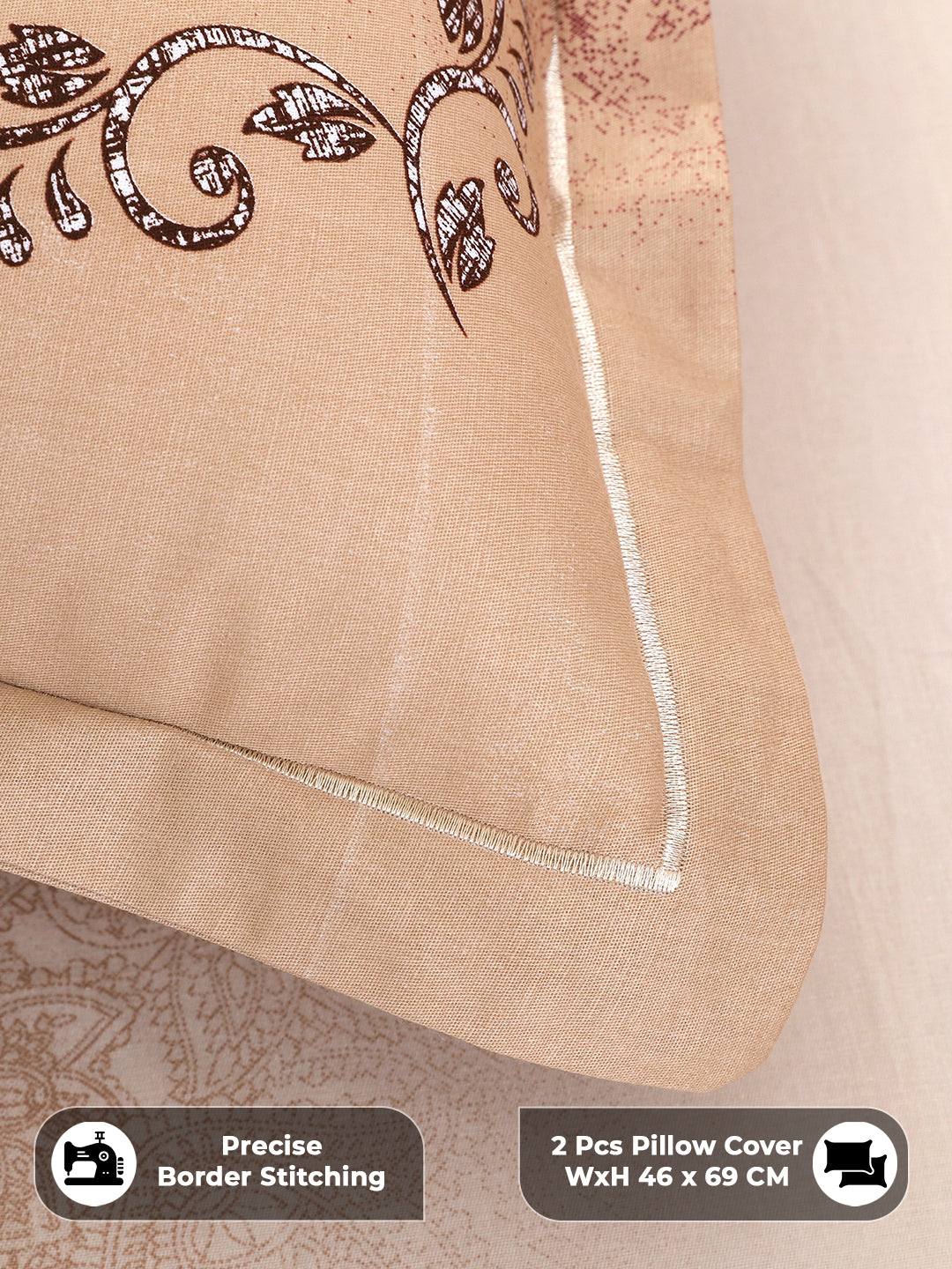Precise border stitching on pillow covers