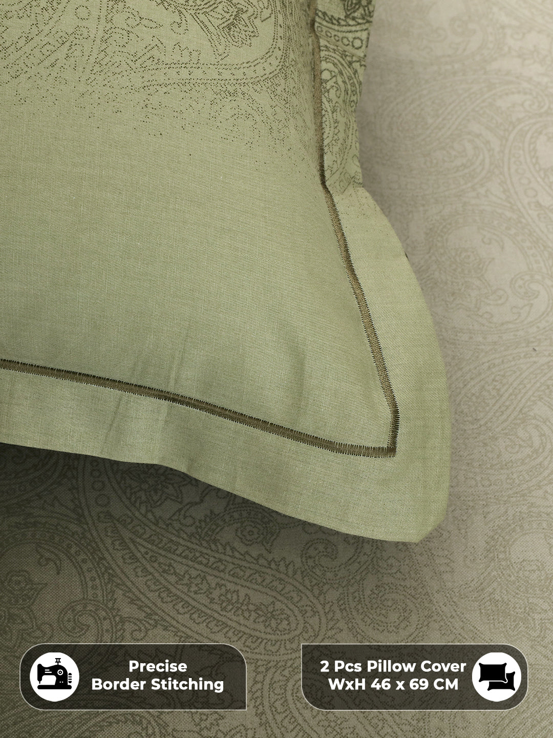 Precise border stitching on pillow covers