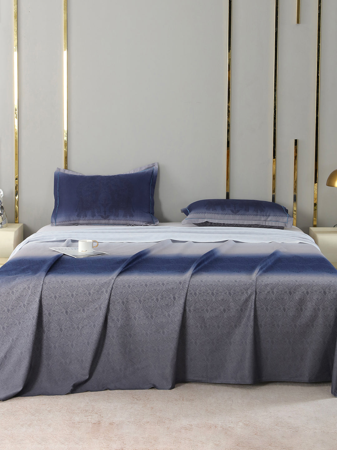 Nexus Royal Sapphire Ombre bedsheet, front view