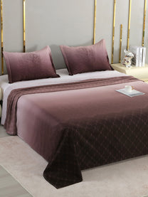 Nexus 300 TC Cotton Sateen King Bedsheet – Wine Mist Ombre on a king bed