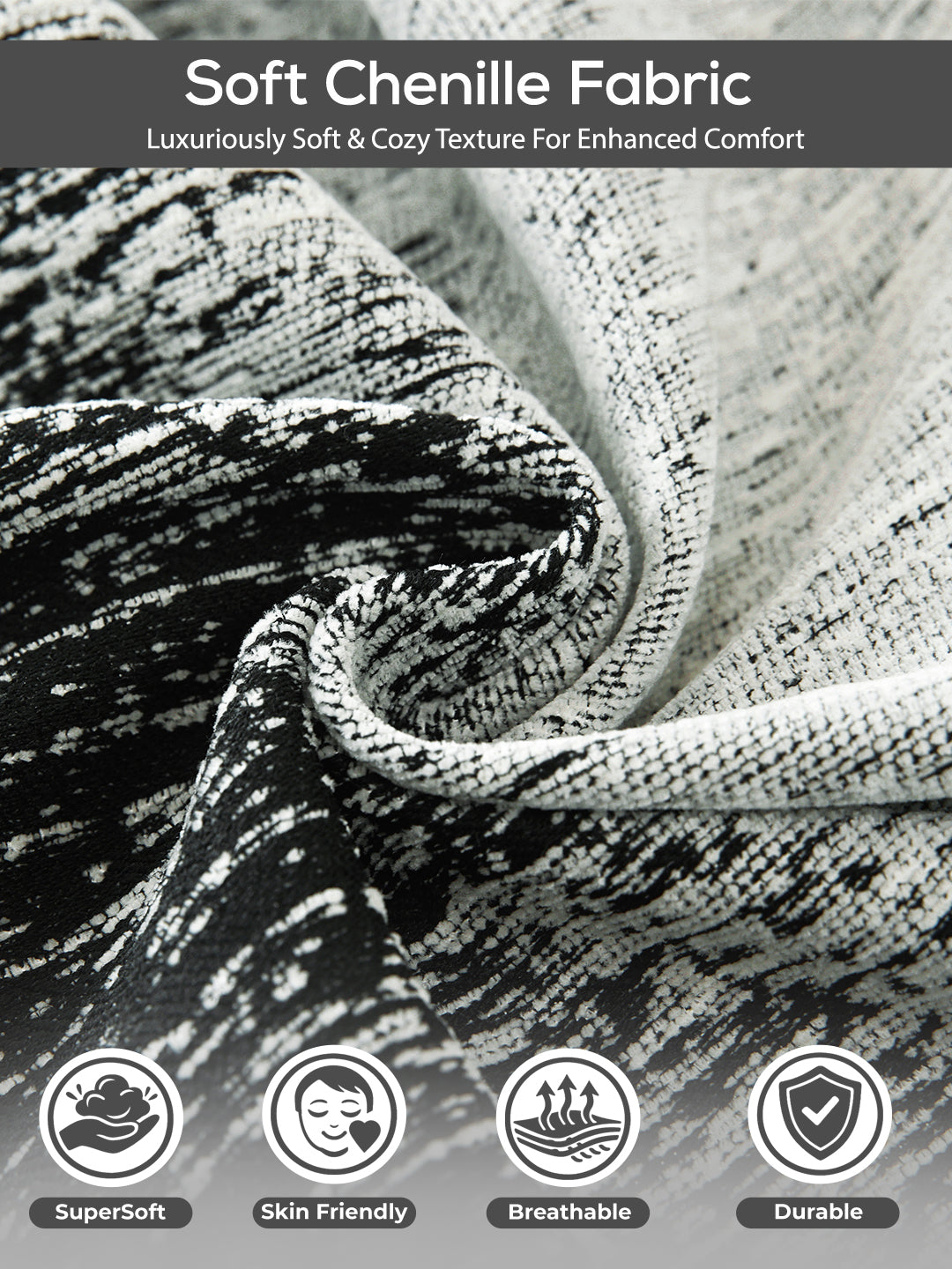 Soft chenille fabric close-up