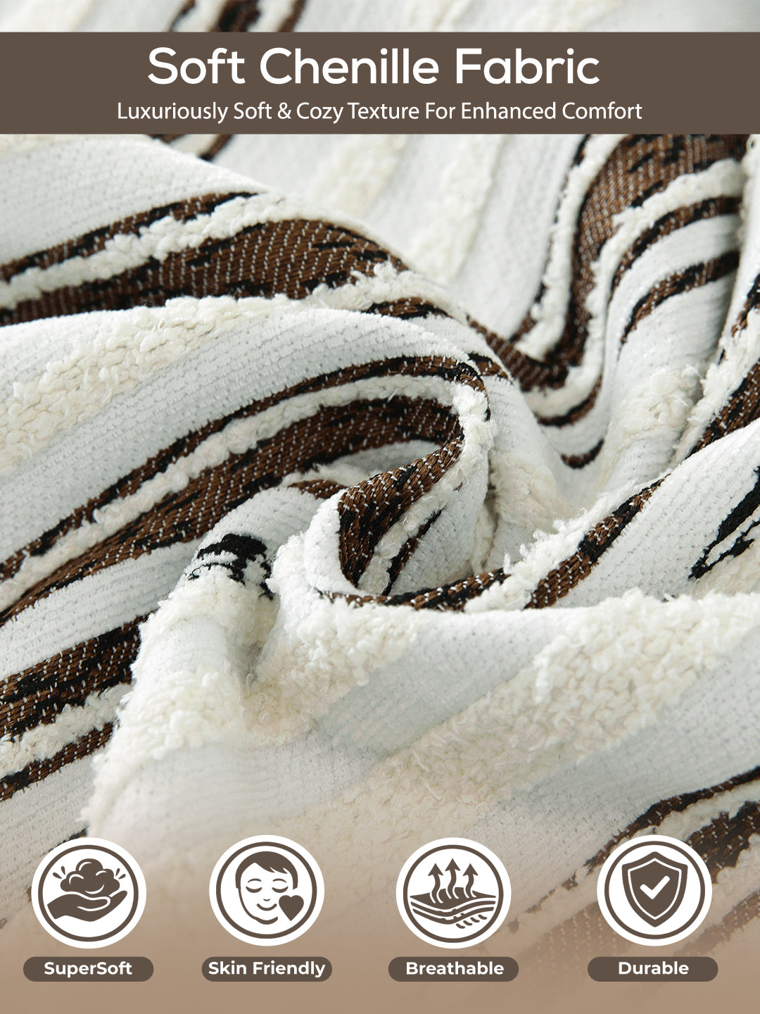 Soft chenille fabric close-up