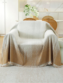 Caramel Ombre throw on a single seater sofa