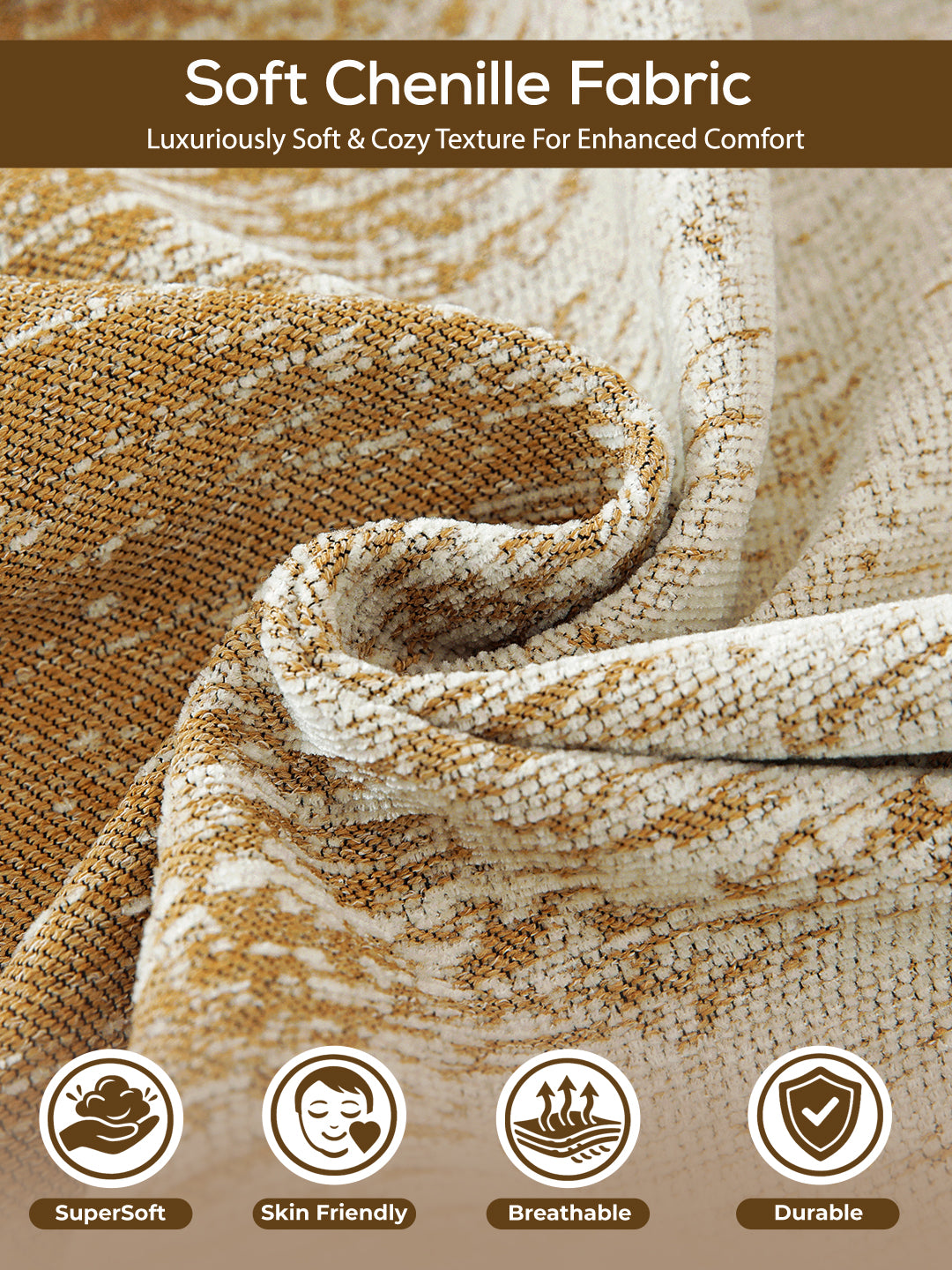 Soft chenille fabric close-up