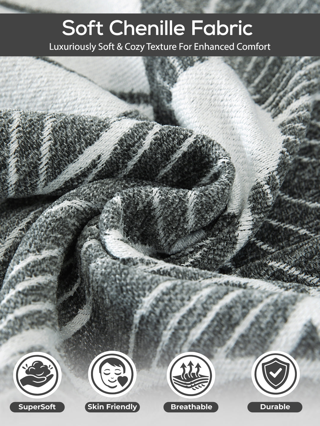 Soft chenille fabric close-up