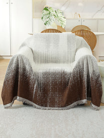 Chocolate Brown Ombre throw on a single seater sofa