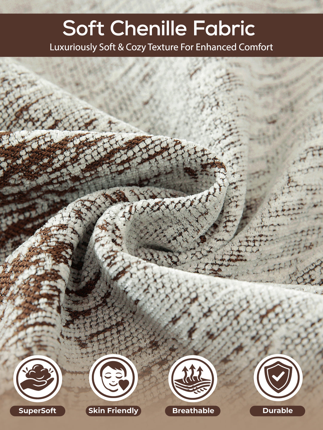 Soft chenille fabric close-up