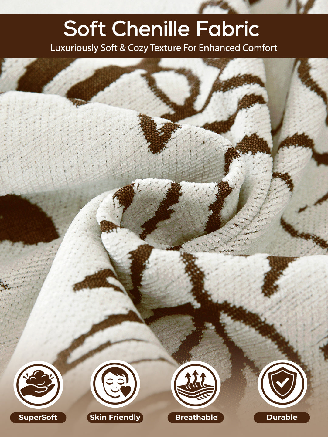 Soft chenille fabric close-up