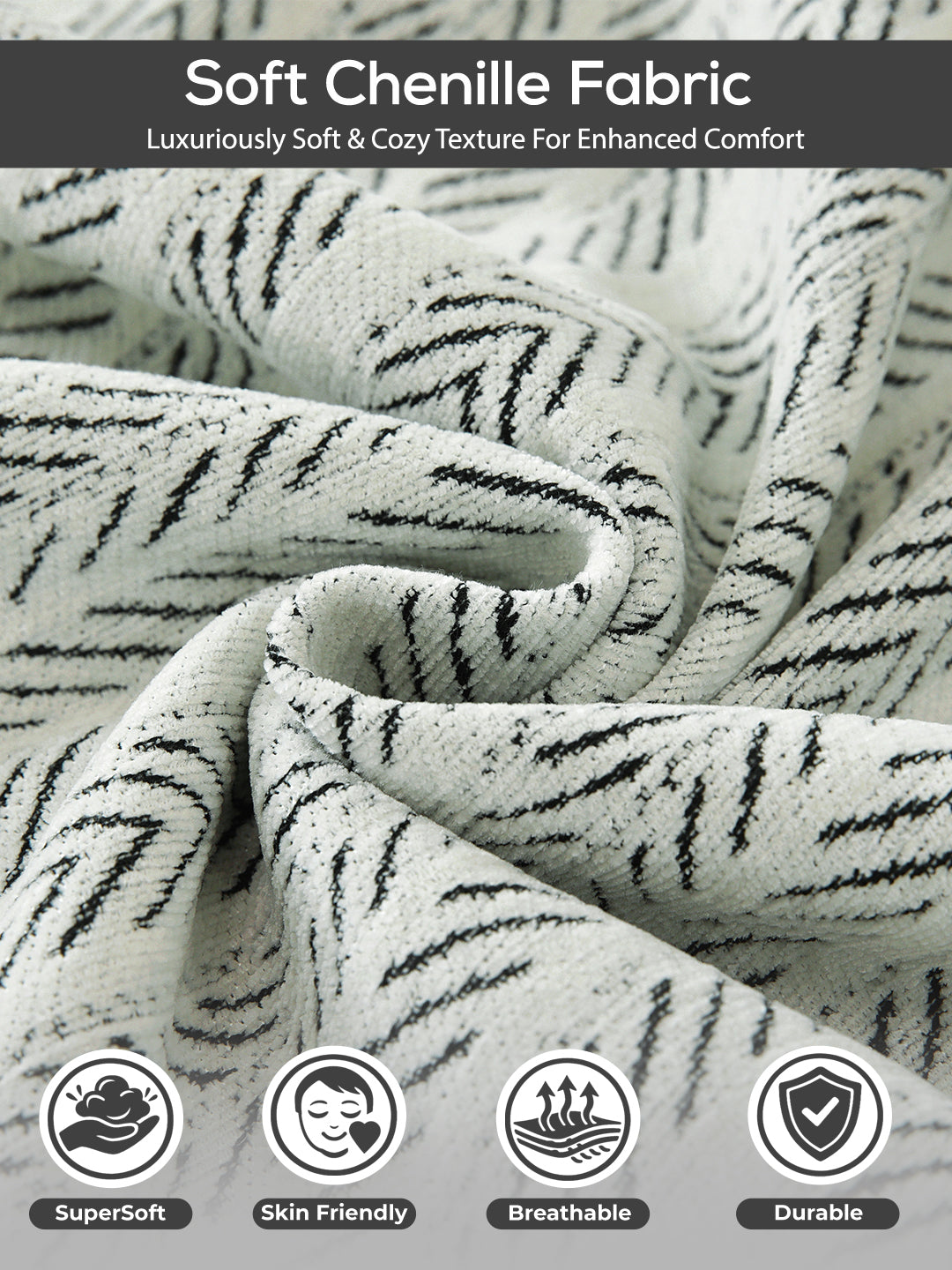 Soft chenille fabric close-up