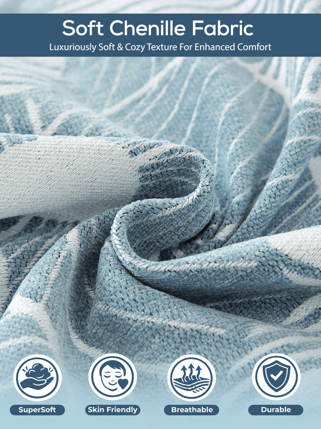 Soft chenille fabric close-up