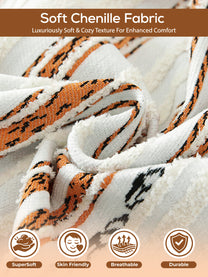 Soft chenille fabric close-up
