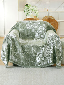 Sage Green Floral throw on a single seater sofa