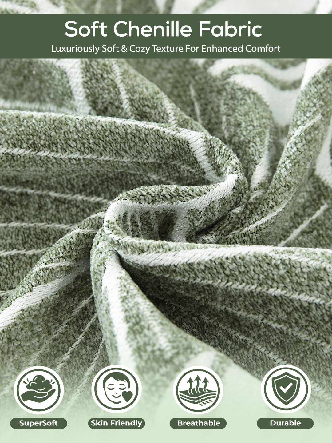 Soft chenille fabric close-up