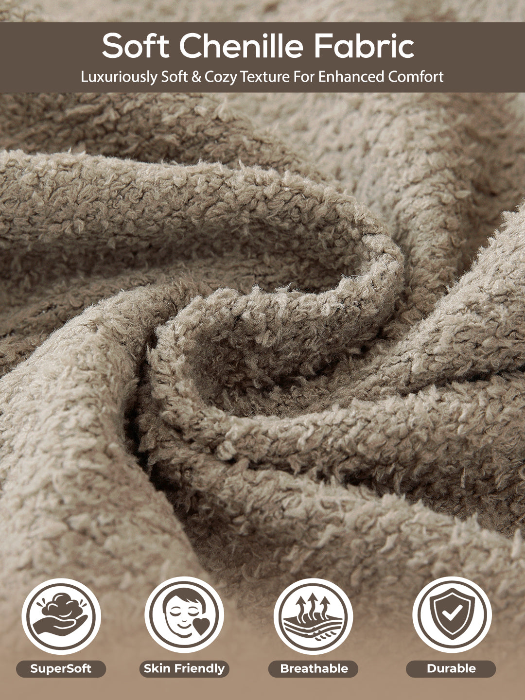 Soft chenille fabric close-up