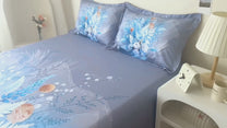 Story@home 300 TC Talespun Microfiber Light Purple King Size Floral Bedsheet with 2 Pillow Covers