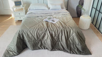 240 GSM Olive Green Gradient Ombre Microfiber Reversible Double Comforter