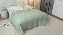Super Soft Reversible Green & White Criss Cross Cotton Double Dohar