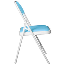 Folding Padded Sky Blue Solid Foldable Designer Chair