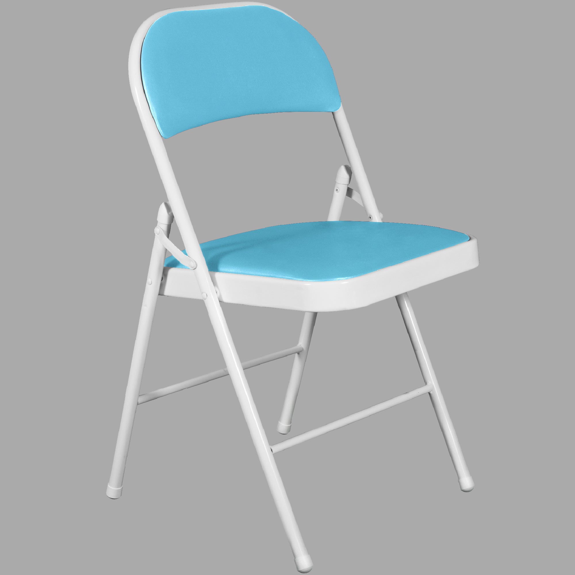 Folding Padded Sky Blue Solid Foldable Designer Chair