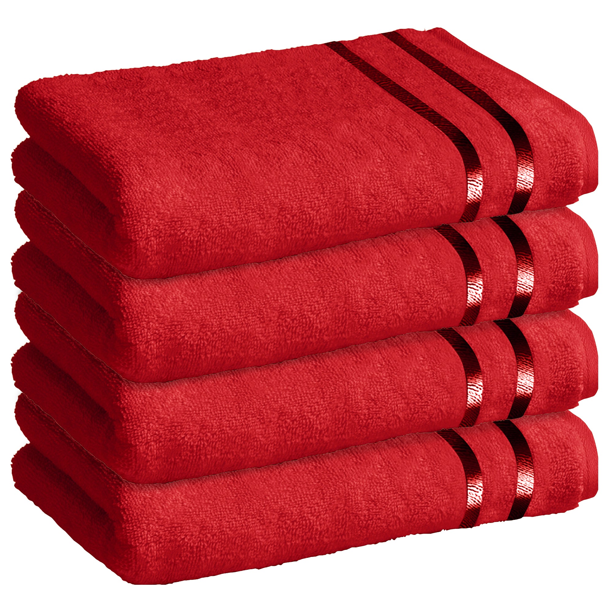 Story@Home 4 Units 100% Cotton Bath Towel - Wine Red