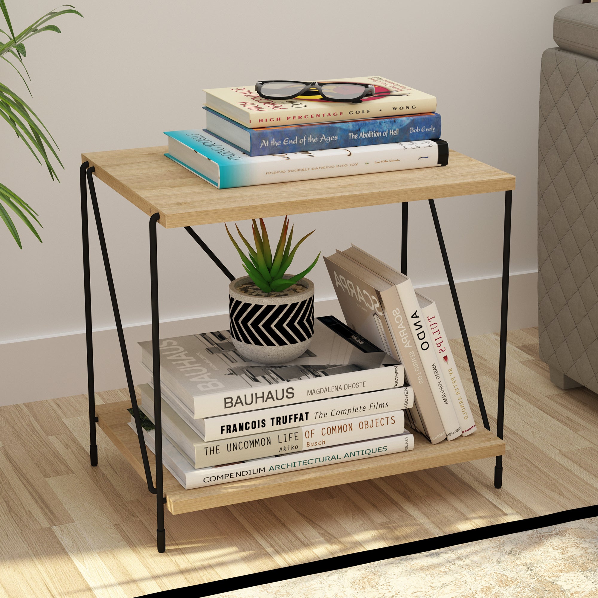 Lazywud DIY String Rack Bed Side Table For Bedroom and Corner Table fo ...