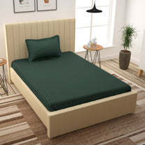 Avalon Dark Green 300 TC 100% Cotton Single Size Bedsheet