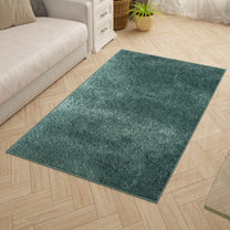 Solid Pattern Greyish Blue Carpet for Living Room & Bedroom