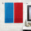 Story@Home 2 Units 100% Cotton Ladies Bath Towels - Blue and Wine Red