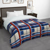180 GSM Blue Abstract Microfiber Fusion Reversible Double Comforter