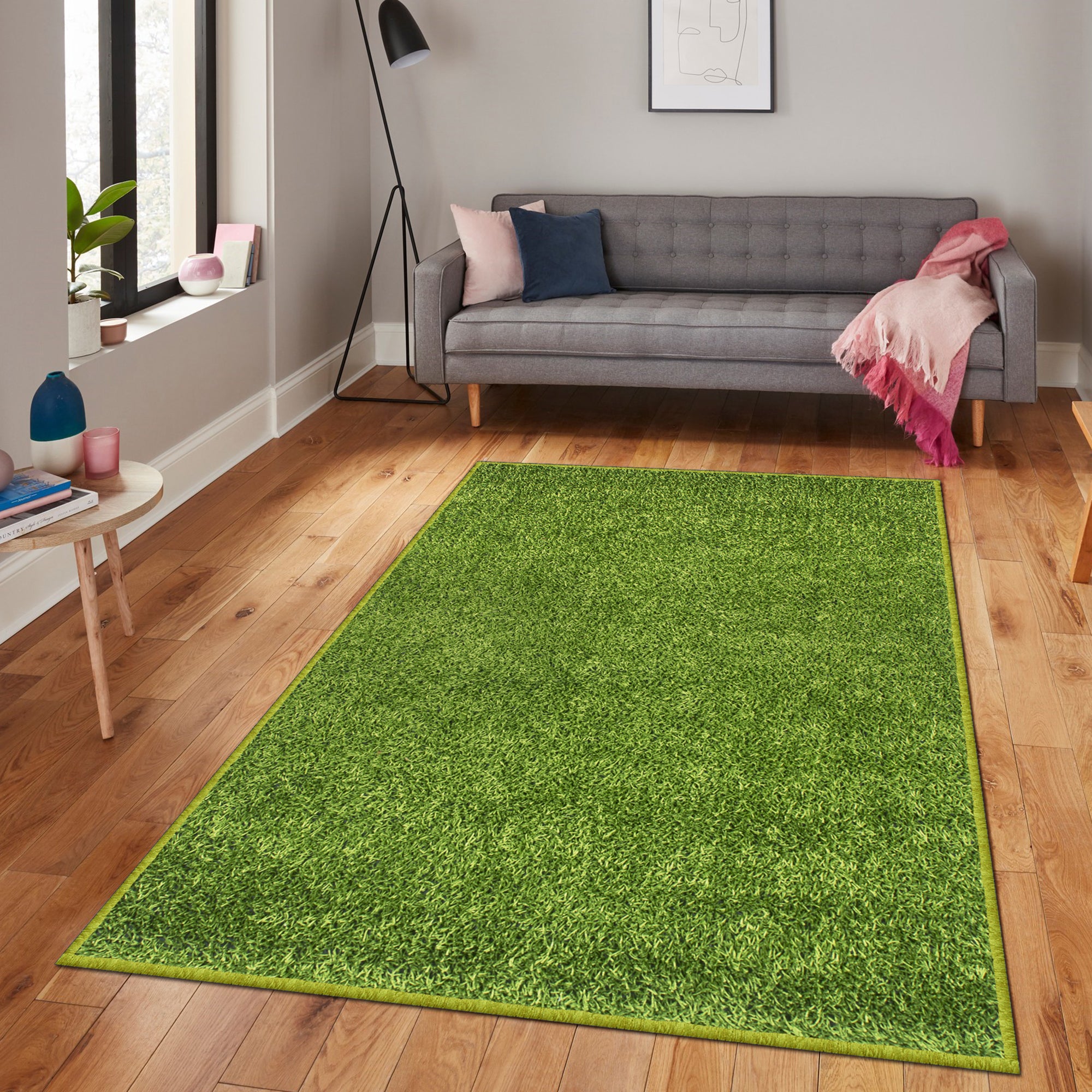 Story@Home Plain Pattern Green 1 PC Carpet