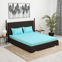 300 TC Sky Blue 1 King Size Bedsheet With 2 Pillow Cover