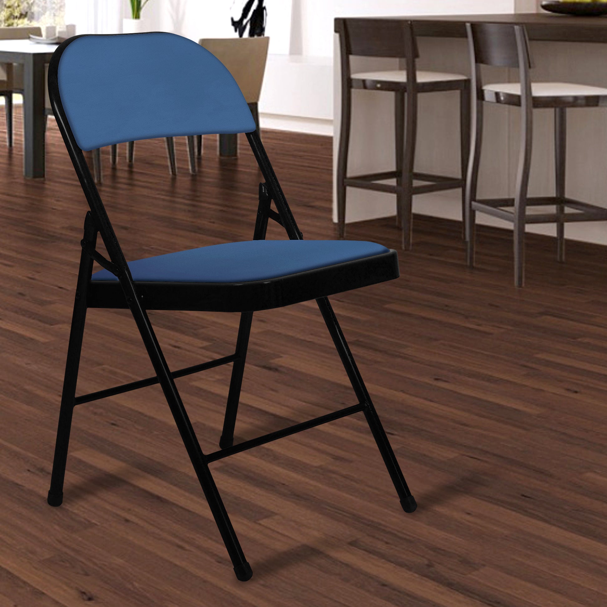 Buy Folding Padded Blue Metal Chair Online at Best Price Story@Home