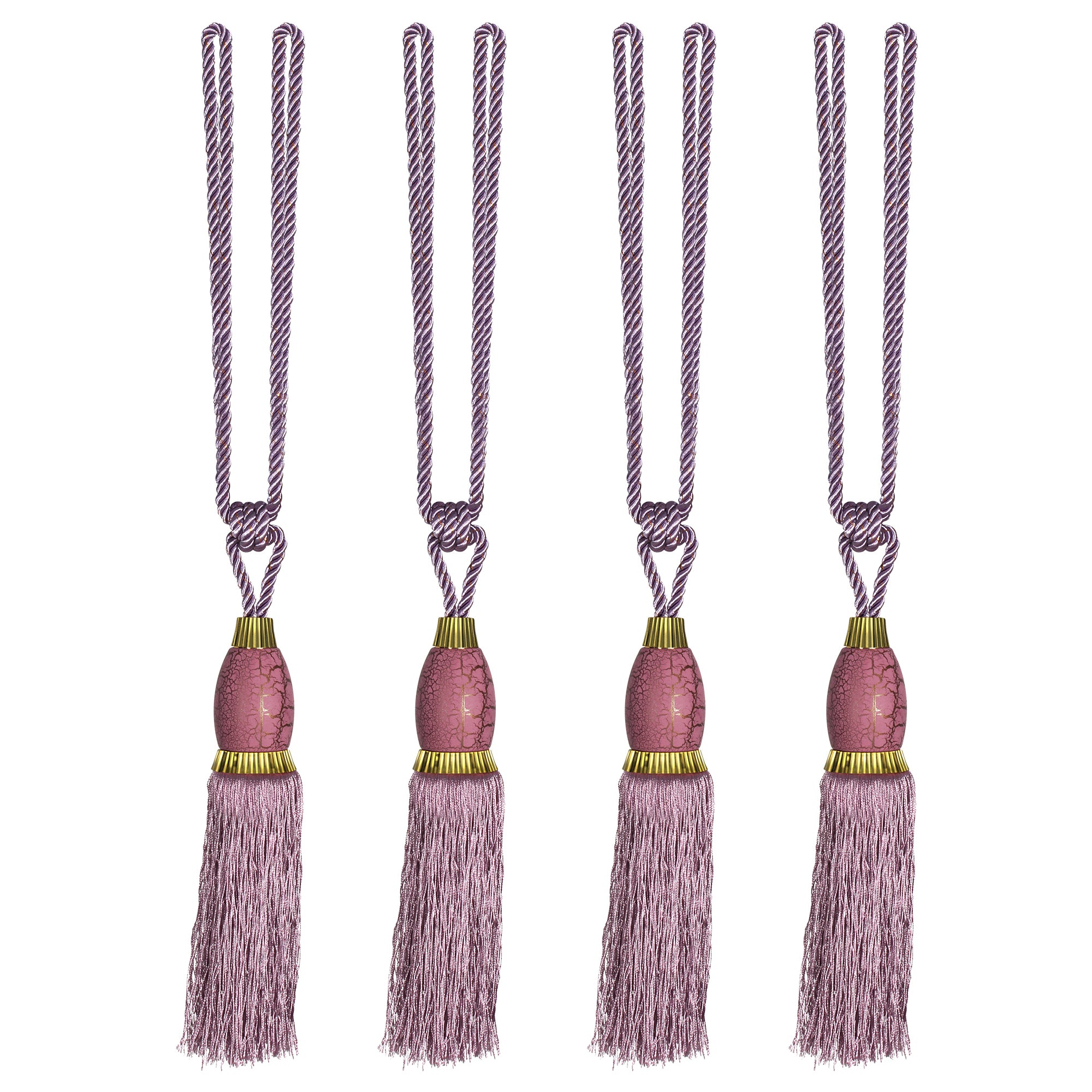Set Of 4 Home Decorative Braided Tassel Rope Tiebacks
