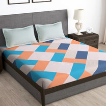 Arena 186 TC Peach Double Size Bedsheet With 2 Pillow Cover