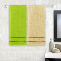 Story@Home 2 Units 100% Cotton Ladies Bath Towels - Green and Beige