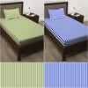Story@Home 210 TC 100% Cotton Blue & Green 2 Single Bedsheet Combo with 2 Pillow Covers