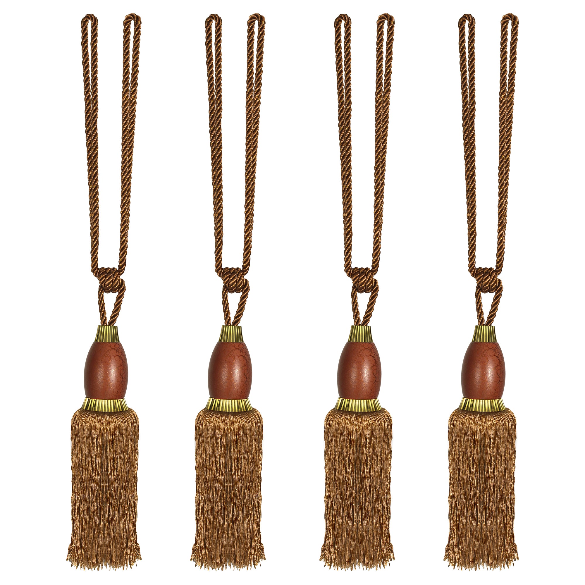 Set Of 4 Home Decorative Braided Tassel Rope Tiebacks