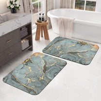 2 Units Nappa Leather Greyish Green Water Color Encore Bathmat