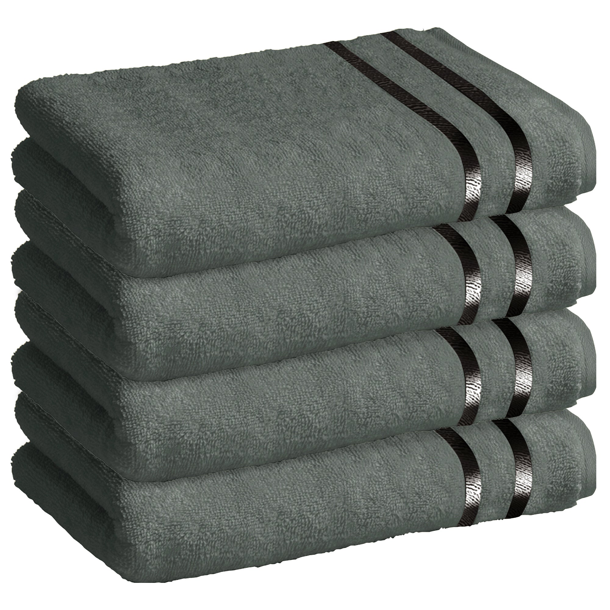 Story@Home 4 Units 100% Cotton Ladies Bath Towel - Charcoal Grey