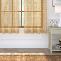 2 Pcs Gold Aura Sheer Net Polyester Window/Door/Long Door Curtains