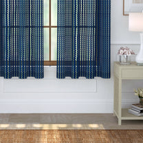 2 Pcs Blue Aura Sheer Net Polyester Window/Door/Long Door Curtains