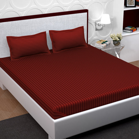 PAVO Tranquil Luxurious Premium Hotel Quality  (Berry Red) King size Bedsheet