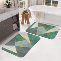 2 Units Nappa Leather Green Geometric Encore Doormat