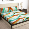 Arena 186 TC Teal Double Size Fitted Bedsheet With 2 Pillow Cover