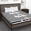 210 TC White Dalmatian Cartoon 1 King Size Bedsheet With 2 Pillow Cover