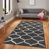 Story@Home Polyester Abstract Grey 1 PC Carpet