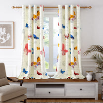 2 Pcs 300GSM Periwinkle Bohemian Cotton Canvas Curtain Window/Door/Long Door Curtains
